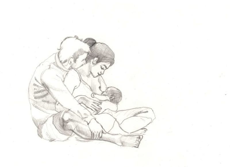 Рисунки карандашом матери и ребенка (31 фото) #47