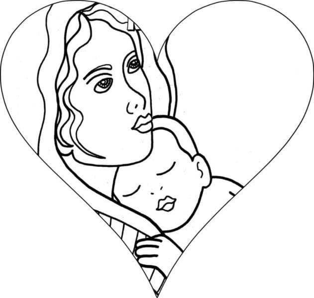 Рисунки карандашом матери и ребенка (31 фото) #54