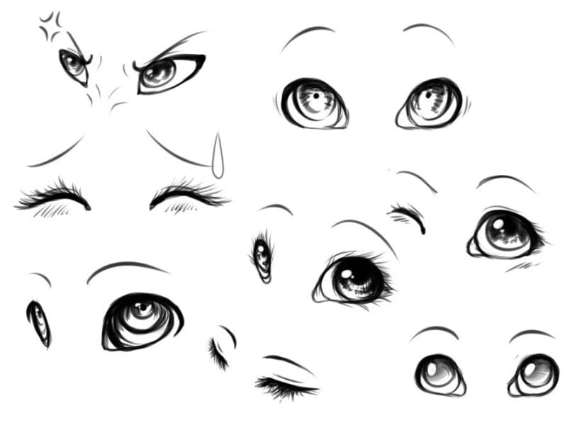 Анимешные глаза: 150 рисунков