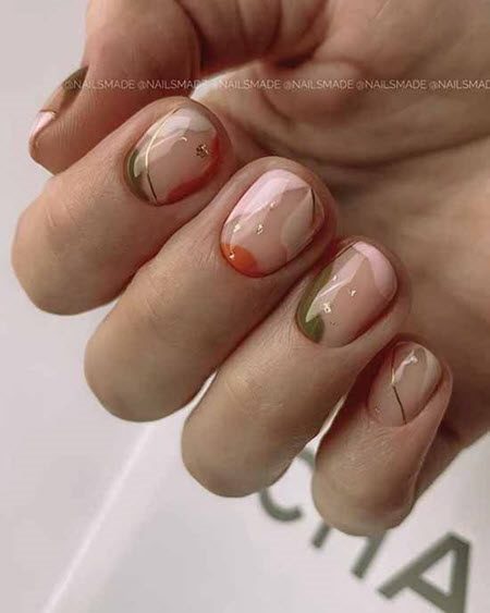 Маникюр осень 2021 на короткие ногти. Более 100 фото модного дизайна ногтей #101