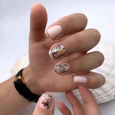Маникюр осень 2021 на короткие ногти. Более 100 фото модного дизайна ногтей #53