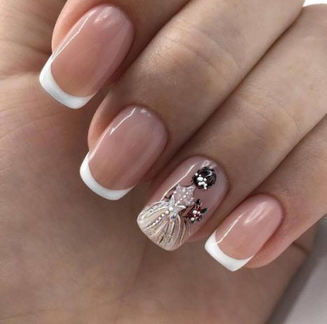 Свадебный маникюр 2019: более 100 фото идей красивого дизайна ногтей для невесты #59