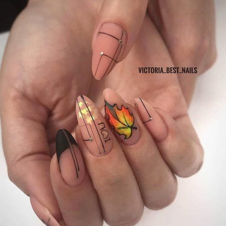 Маникюр осень 2023: фото новинки трендового дизайна ногтей. Более 150 фото #123