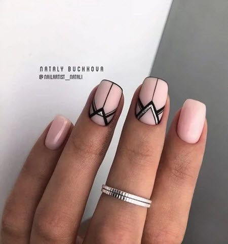 Модный маникюр геометрия 2021: более 100 фото новинок красивого дизайна ногтей #72