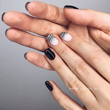 Темный маникюр 2020: фото новинки красивого дизайна ногтей на короткие и длинные ногти #107