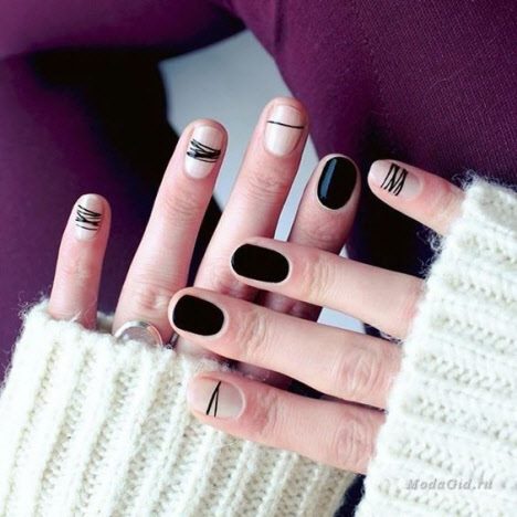 Темный маникюр 2020: фото новинки красивого дизайна ногтей на короткие и длинные ногти #102