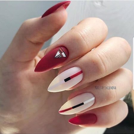 Красный дизайн ногтей 2021-2022: фото модного и стильного маникюра #15