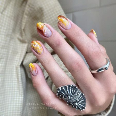 Красивый дизайн ногтей на короткие ногти 2022. Более 100 фото модного маникюра #138