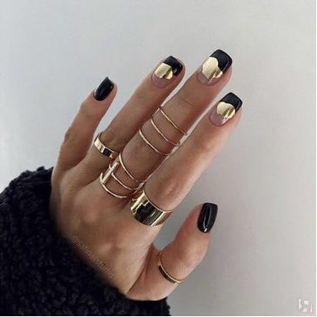 Темный маникюр 2021: новинки модного дизайна ногтей. Более 100 фото #53