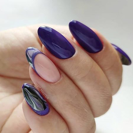 Темный маникюр 2021: новинки модного дизайна ногтей. Более 100 фото #66