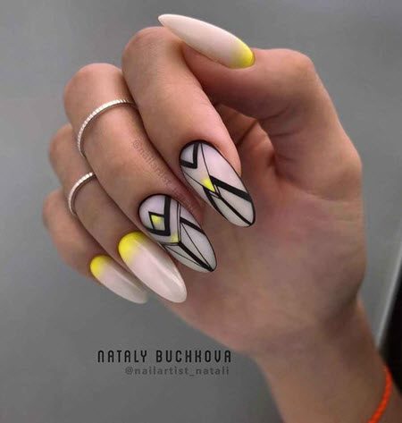 Модный маникюр геометрия 2021: более 100 фото новинок красивого дизайна ногтей #91