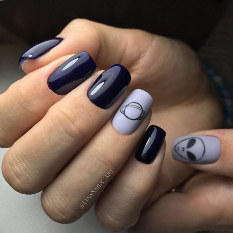 Темный маникюр 2020: фото новинки красивого дизайна ногтей на короткие и длинные ногти #63