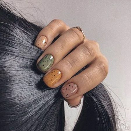 Маникюр осень 2021 на короткие ногти. Более 100 фото модного дизайна ногтей #68