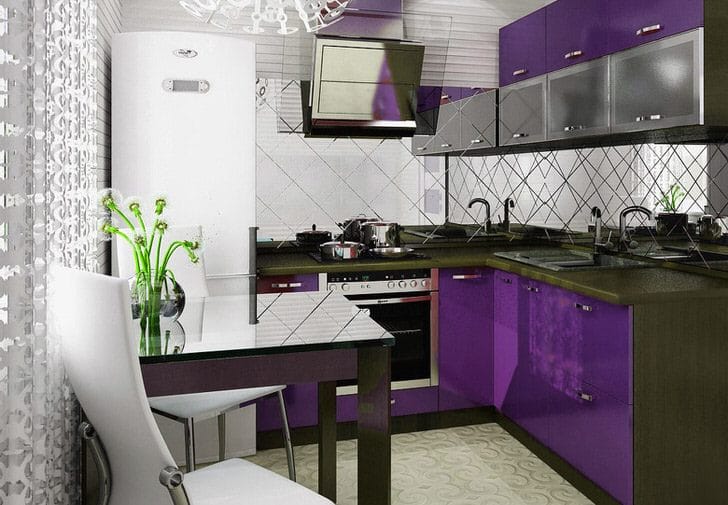 Интерьер кухни 6 кв. м. — лучшие идеи, фото новинки, секреты оформления красивого дизайна маленькой кухни #60