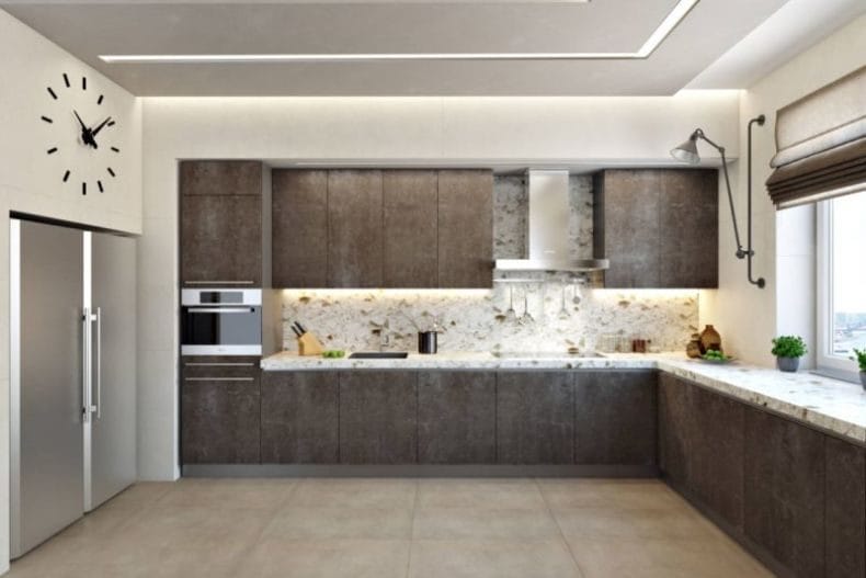 Угловые кухни — 100 фото интерьера кухни в современном стиле #103
