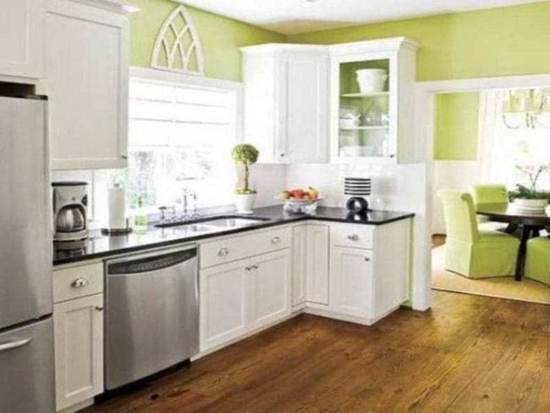 Интерьер маленькой кухни — 100 фото идей оформления дизайна на маленькой кухне #59