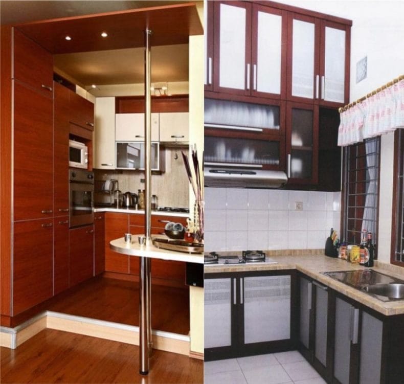 Интерьер маленькой кухни — 100 фото идей оформления дизайна на маленькой кухне #75