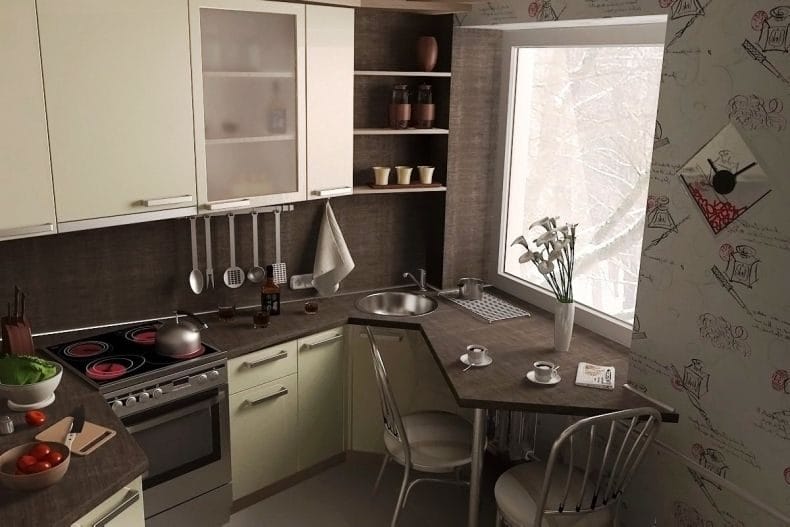Интерьер кухни 6 кв. м. — лучшие идеи, фото новинки, секреты оформления красивого дизайна маленькой кухни #74