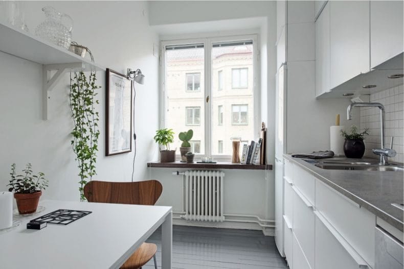 Интерьер кухни 6 кв. м. — лучшие идеи, фото новинки, секреты оформления красивого дизайна маленькой кухни #55