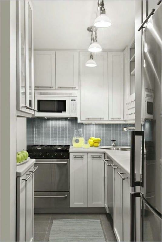 Интерьер маленькой кухни — 100 фото идей оформления дизайна на маленькой кухне #30