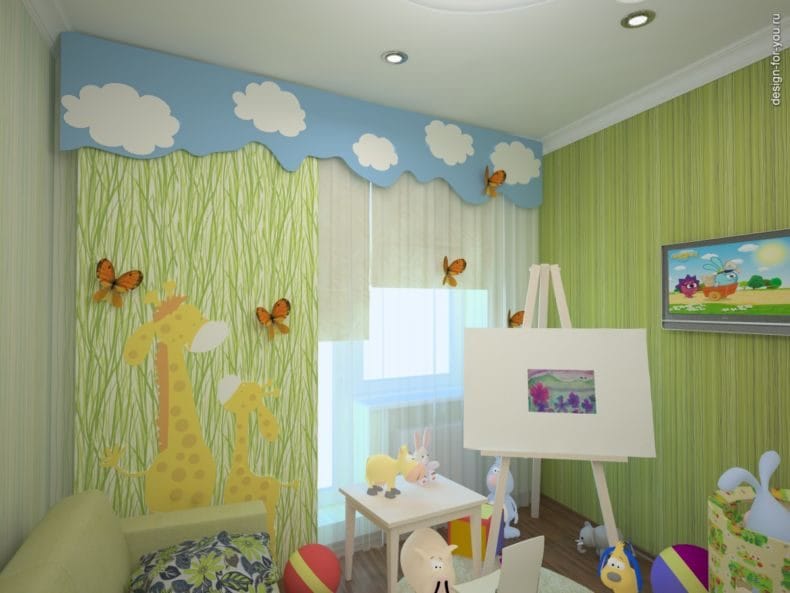 Дизайн детской спальни — лучшие идеи оформления интерьера детской (110 фото) #56
