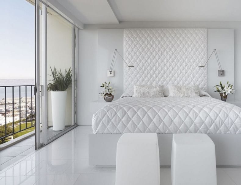 Белая спальня — стильный и комфортный дизайн спальной комнаты (120 фото) #2