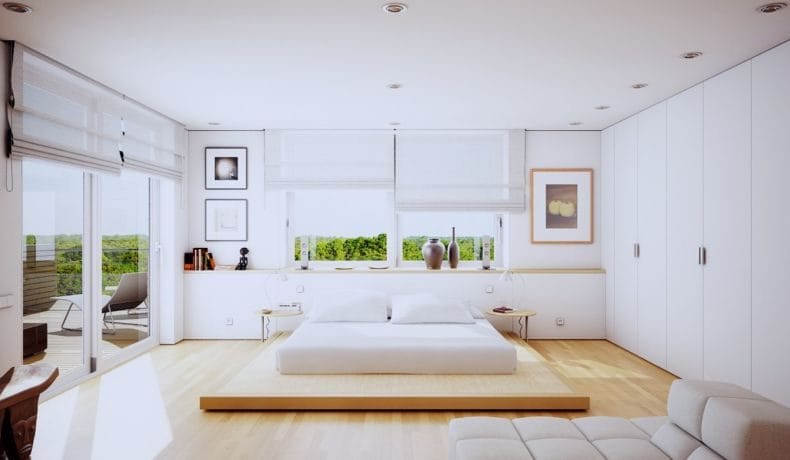 Белая спальня — стильный и комфортный дизайн спальной комнаты (120 фото) #60