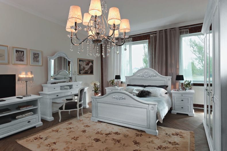 Белая спальня — стильный и комфортный дизайн спальной комнаты (120 фото) #72