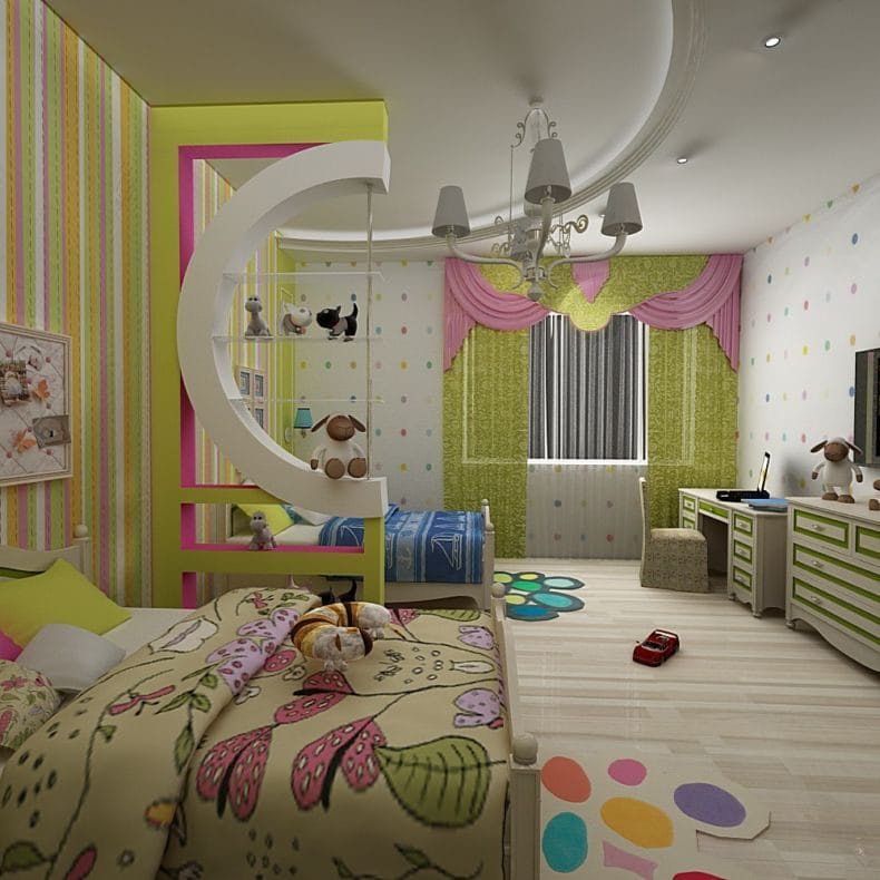 Дизайн детской спальни — лучшие идеи оформления интерьера детской (110 фото) #31