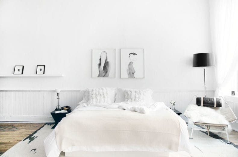 Белая спальня — стильный и комфортный дизайн спальной комнаты (120 фото) #63