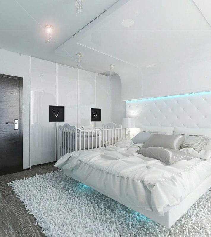 Белая спальня — стильный и комфортный дизайн спальной комнаты (120 фото) #40
