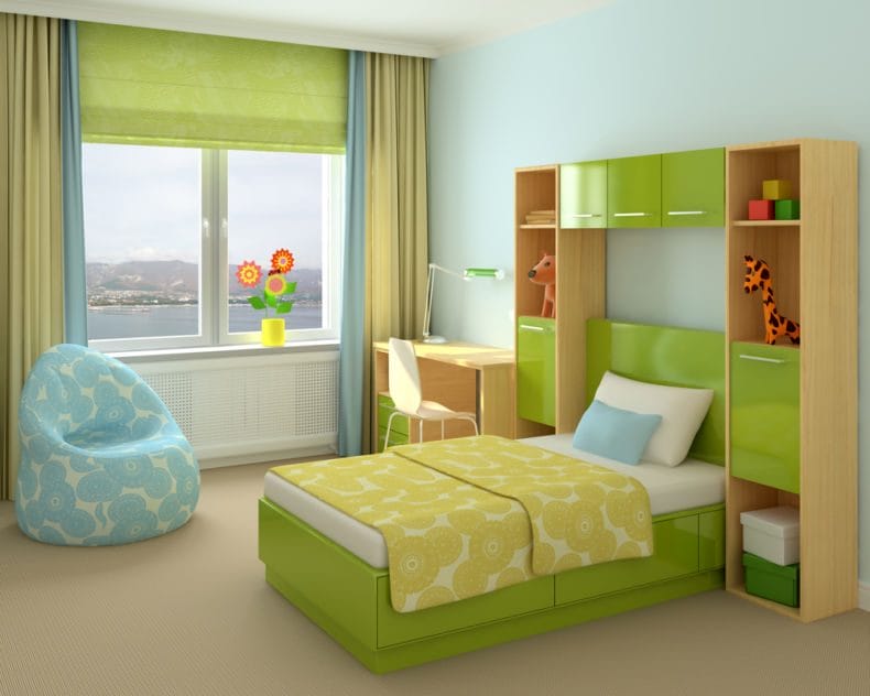 Дизайн детской спальни — лучшие идеи оформления интерьера детской (110 фото) #92