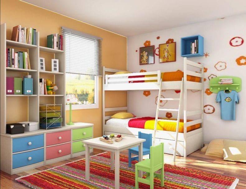 Дизайн детской спальни — лучшие идеи оформления интерьера детской (110 фото) #40