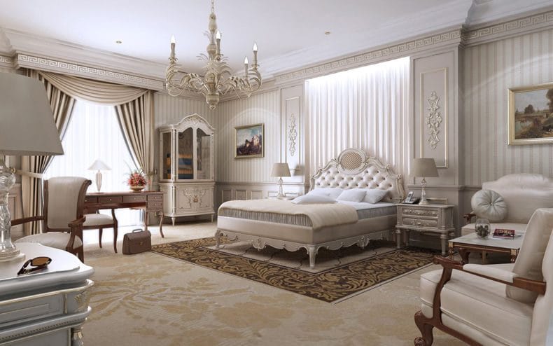 Белая спальня — стильный и комфортный дизайн спальной комнаты (120 фото) #89