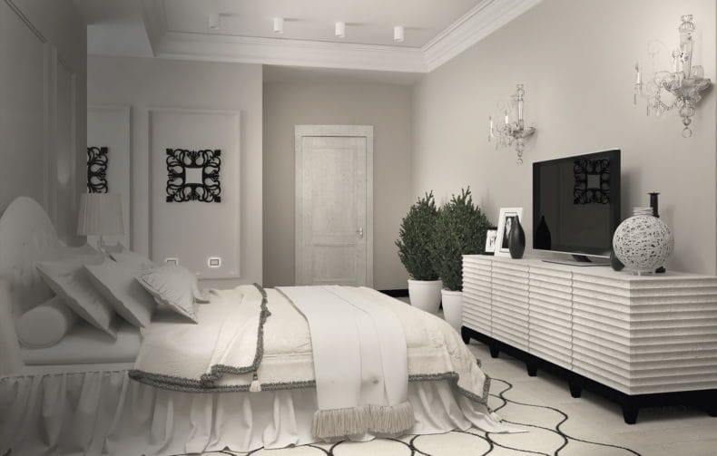 Белая спальня — стильный и комфортный дизайн спальной комнаты (120 фото) #16