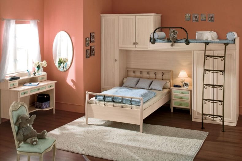 Дизайн детской спальни — лучшие идеи оформления интерьера детской (110 фото) #88