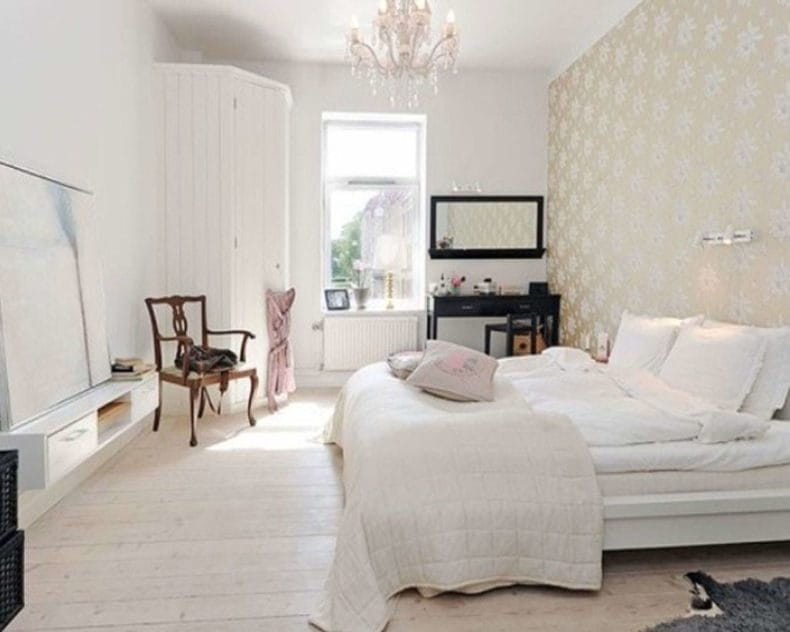 Белая спальня — стильный и комфортный дизайн спальной комнаты (120 фото) #108