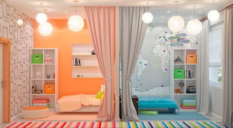 Дизайн детской спальни — лучшие идеи оформления интерьера детской (110 фото) #34