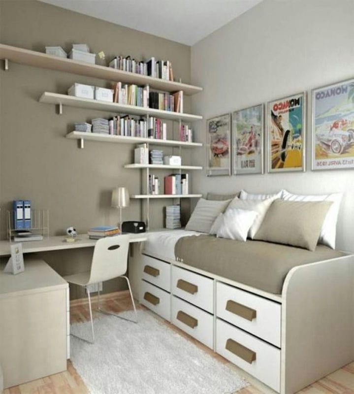 Дизайн маленькой спальни — 95 фото обустройства интерьера #64