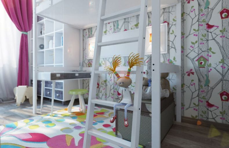 Дизайн детской спальни — лучшие идеи оформления интерьера детской (110 фото) #137