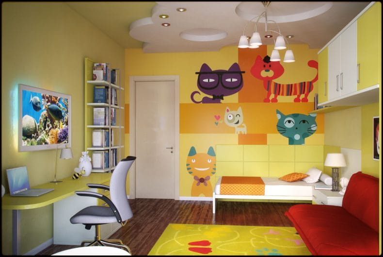 Дизайн детской спальни — лучшие идеи оформления интерьера детской (110 фото) #100