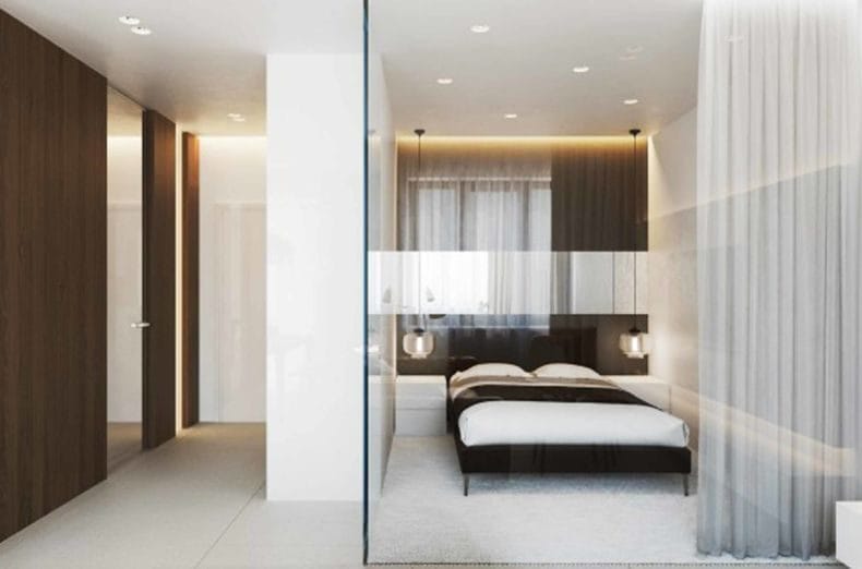 Дизайн маленькой спальни — 95 фото обустройства интерьера #87