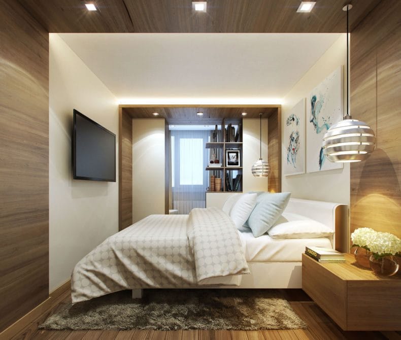 Дизайн маленькой спальни — 95 фото обустройства интерьера #34