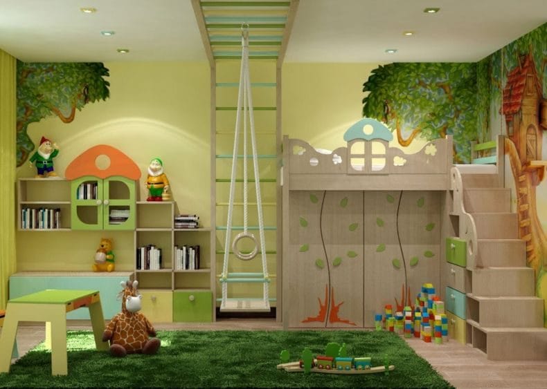 Дизайн детской спальни — лучшие идеи оформления интерьера детской (110 фото) #117