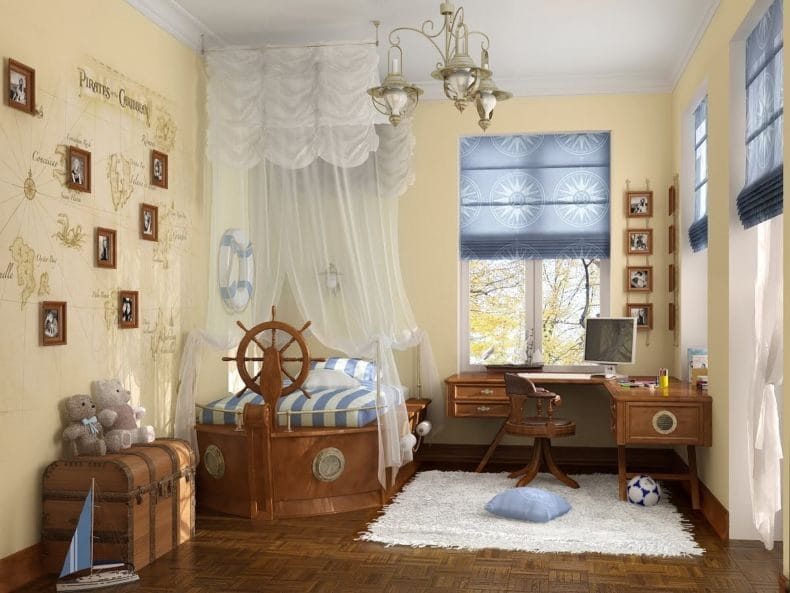 Дизайн детской спальни — лучшие идеи оформления интерьера детской (110 фото) #24
