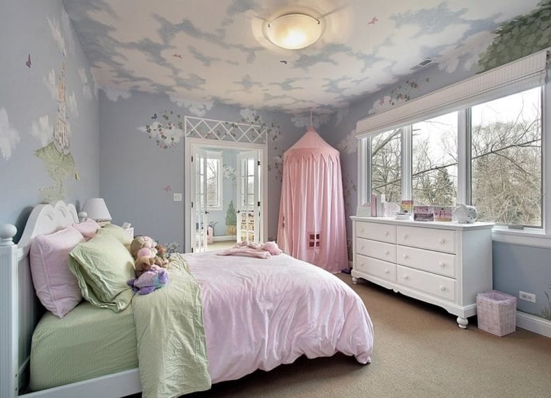 Дизайн детской спальни — лучшие идеи оформления интерьера детской (110 фото) #128