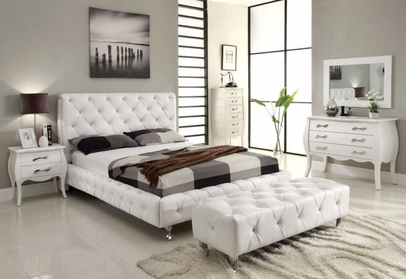 Белая спальня — стильный и комфортный дизайн спальной комнаты (120 фото) #142