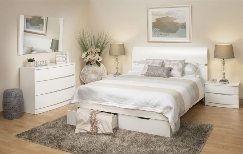 Белая спальня — стильный и комфортный дизайн спальной комнаты (120 фото) #154