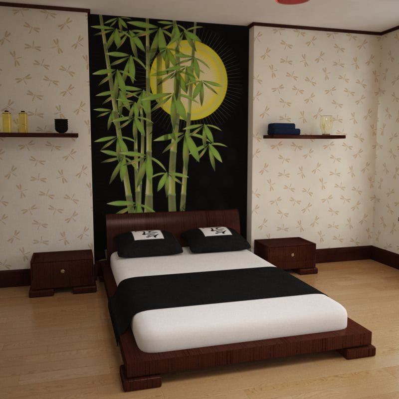 Спальня в японском стиле — фото лучших идей для оформления комфортной атмосферы релакса в спальне #2
