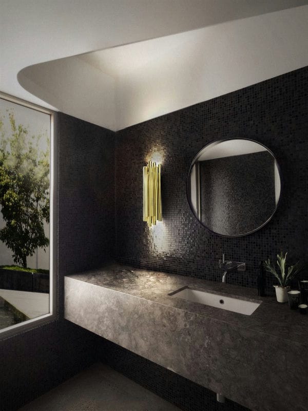 Черная ванная — фото как оформить стильный дизайн темного цвета для ванной комнтаы #34